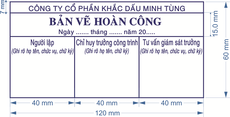 mẫu dấu hoàn công mới nhất theo thông tư 26